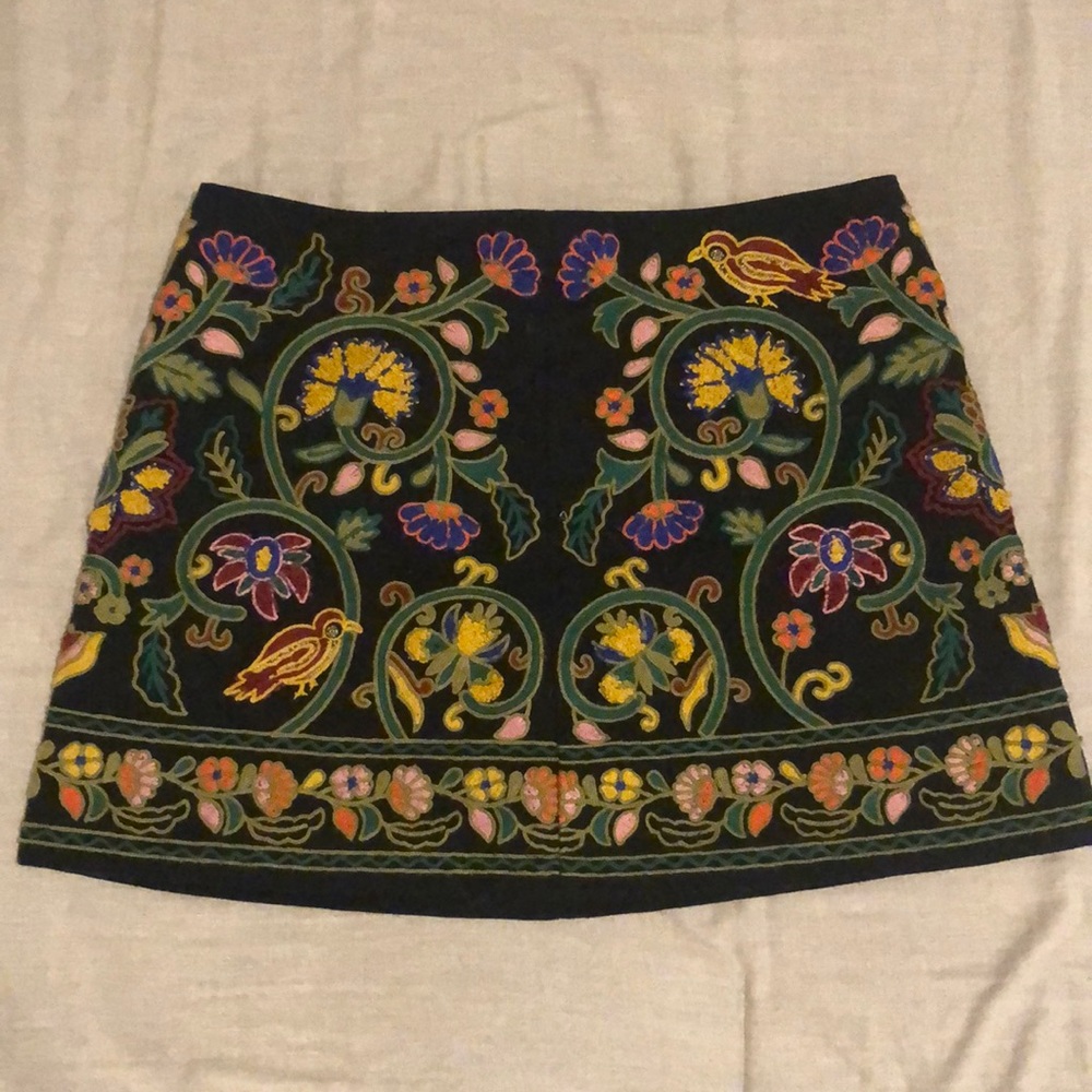 Wintery embroidered black mini!